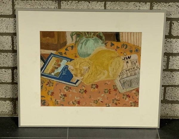 1326 - Desire Haverkamp - Poesen op oranje kleed (60 * 70 incl lijst)