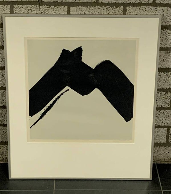 1327 - Henk van Vessem - Abstract grijs/zwart (60 * 70 incl lijst)