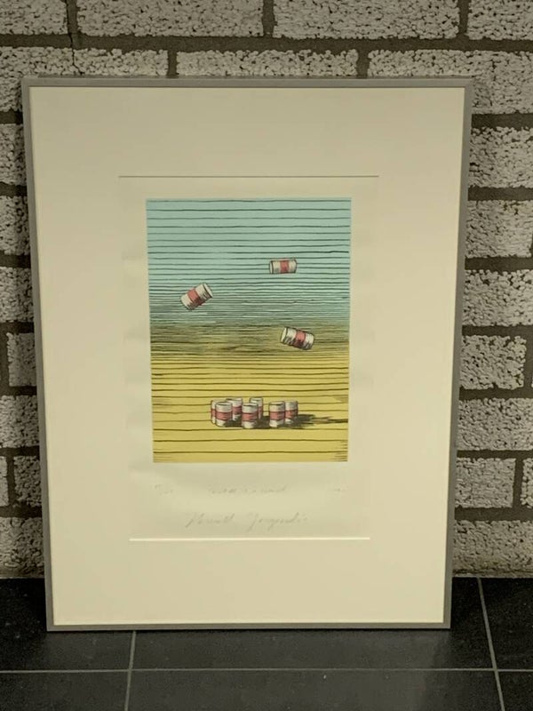 1417 - Hewald Jongenelis - Three is a crowd ( 50 * 70 incl. lijst)