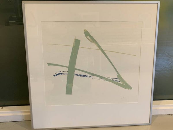 1458 - Arty Grimm - Tekens tegen het wit Groene driehoek  ( 60 * 60 incl. lijst)