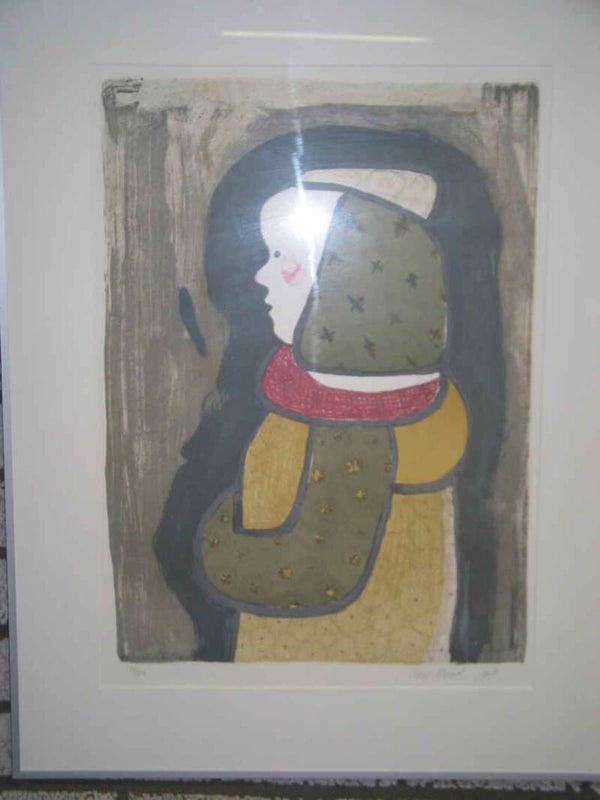 0153 - Rein Dool - vrouw  ( 70 * 90 incl. lijst)