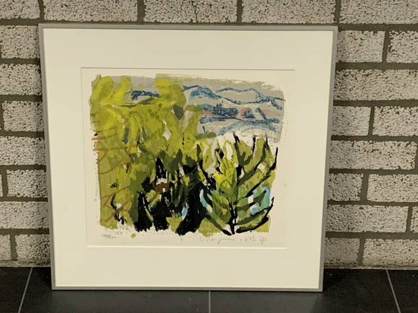 0180 - Darja Vos - Abstract groen ( 65 * 65 incl. lijst)