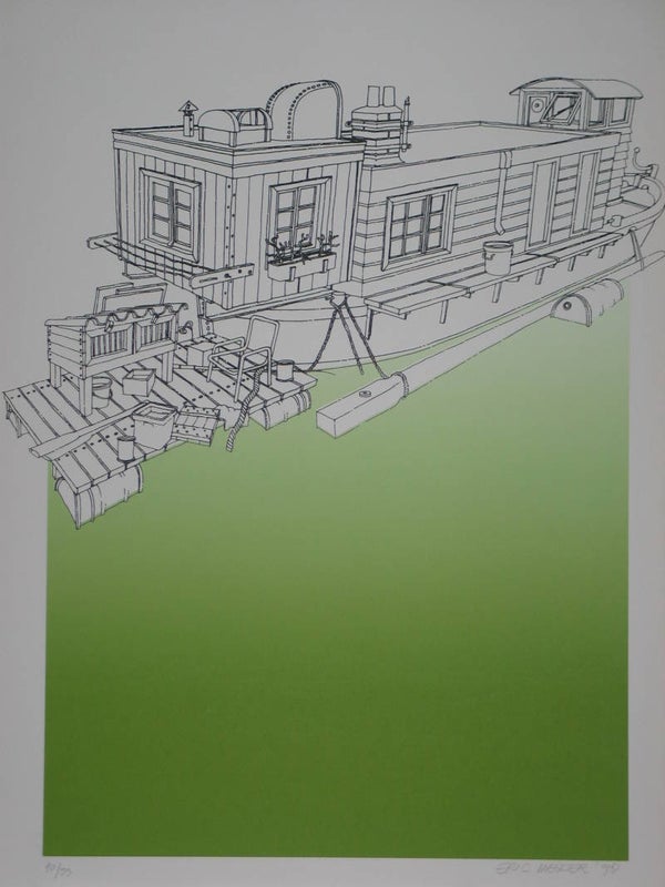 1805 - Eric Meeder - woonboot met groen