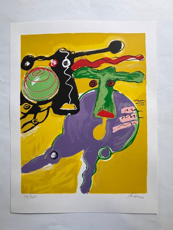 2006 - Peter Diem - Paarse en Zwarte Koe in geel landschap