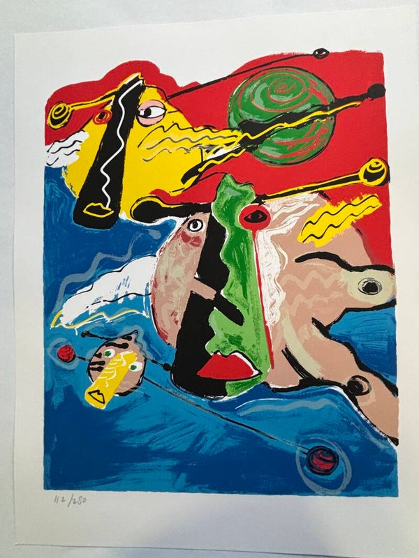 2008- Peter Diem - abstract vissen blauw rood