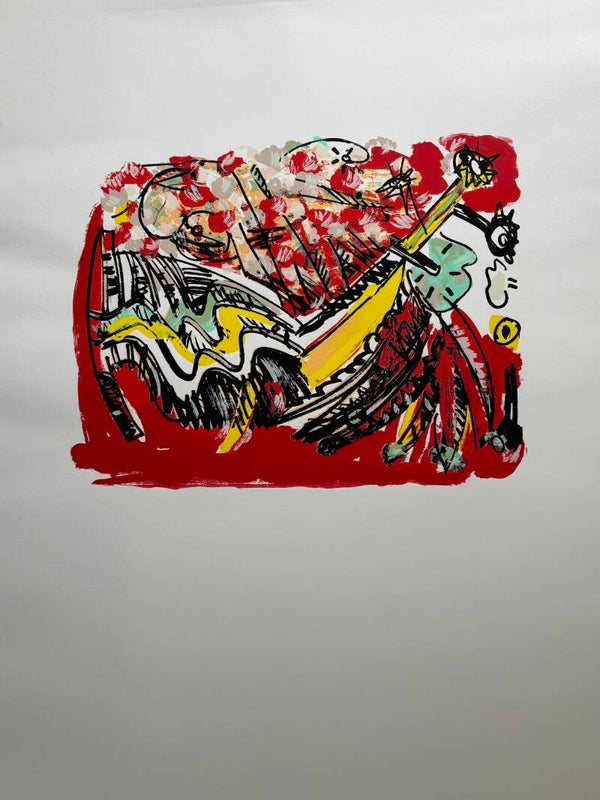 2058 - Peter Diem - abstract rood (niet gesigneerd)