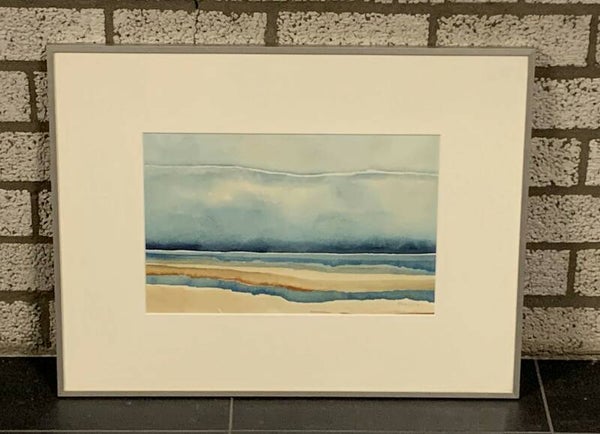 0258 - Marian Nagtegaal - blauw landschap ( 50 * 65 incl. lijst)