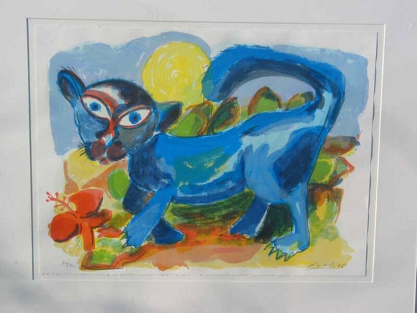 John Lie a Fo - blauwe tijger ( 80 * 100 incl lijst)