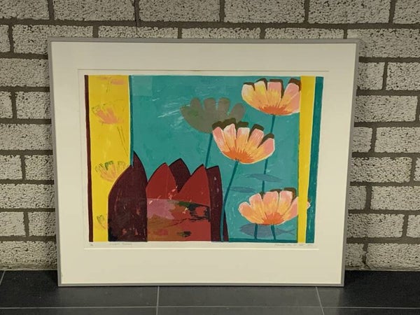 0427 - Fenneke van der Elst - Coreopsis Nudata ( 70 * 80 incl. lijst)