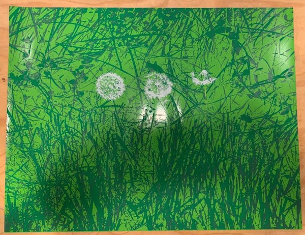 1803 - Gijs Winkelman - Paardebloemen op groene achtergrond