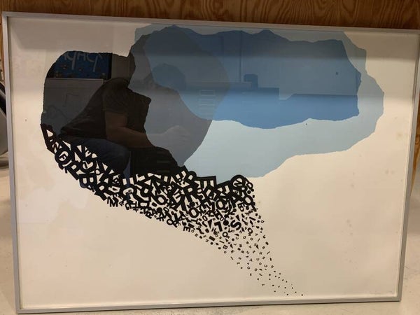 1514- Susan Evers -  Letterregen (75 * 106 incl. lijst)