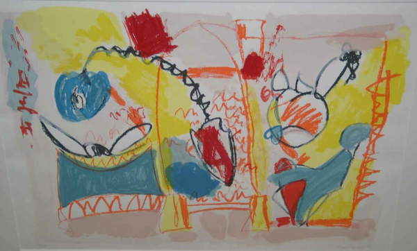 1096 - Milena Tlustá - Abstract geel/blauw/grijs/oranje