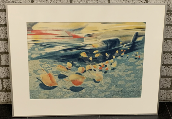 1078 - John Verberk - Bewegende bladeren ( 70 * 90 incl. lijst)