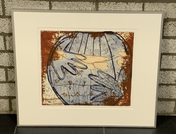 1300 - Lukie de Bree - Omhelzing ( 60 * 70 incl. lijst)