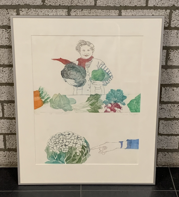 0402 - Sylvia Oudkerk - De marktvrouw ( 65 * 80 incl. lijst)