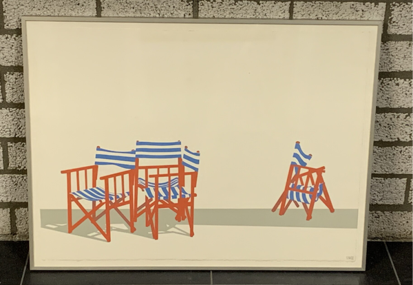 1386 - Wil Klaassen - Regisseurstoelen  ( 60 * 80 incl. lijst)