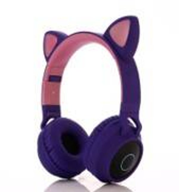 BT028C - Casque Chat Bluetooth - rose / mauve