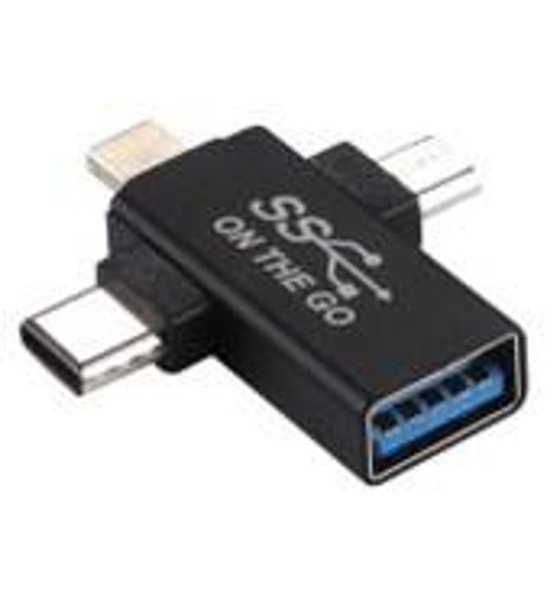 ADAPOTG3EN1 - Adaptateur OTG 3 en 1 (iphone, usb-c, micro-usb)