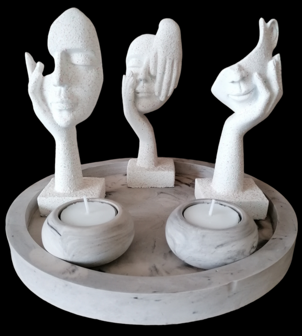 Horen zien en zwijgen met schaal en potjes