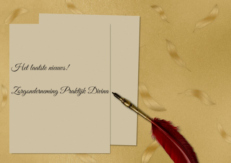 Blijf op de hoogte van het laatste nieuws van Zorgonderneming Praktijk Divina. Houd de nieuwspagina in de gaten voor informatie over bedrijfsuitbreidingen en ander nieuws vanuit dit bedrijf. Hieronder staan onze nieuwste acties, leukste nieuwtjes en meded