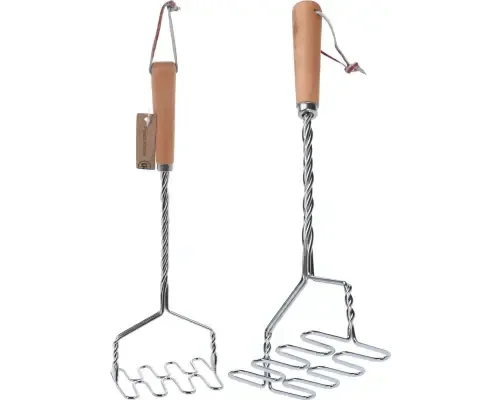 Aardappelstamper houten greep 37cm