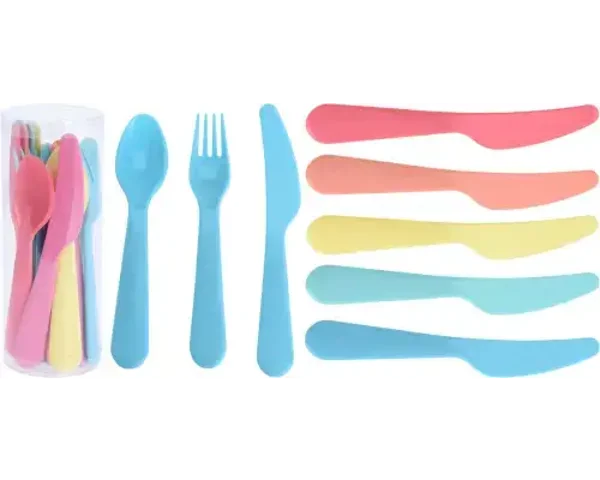 Bestekset Confetti kinder PP 18-delig assorti kleur