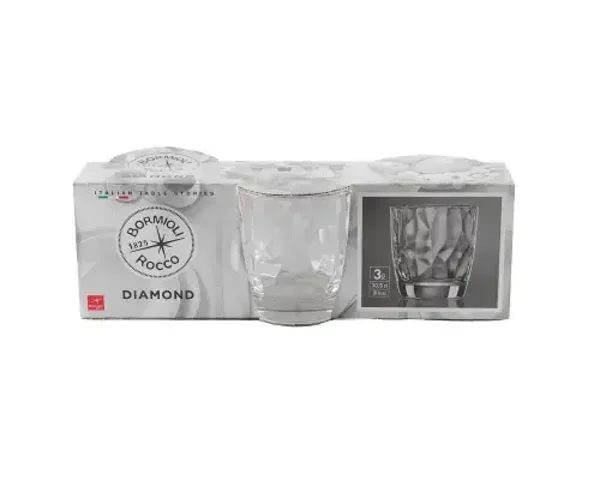Bormioli Diamond Waterglas 30,5 cl set 3 stuks