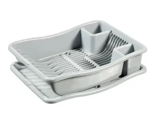 Curver afdruiprek small + plateau licht grijs 290x390x105