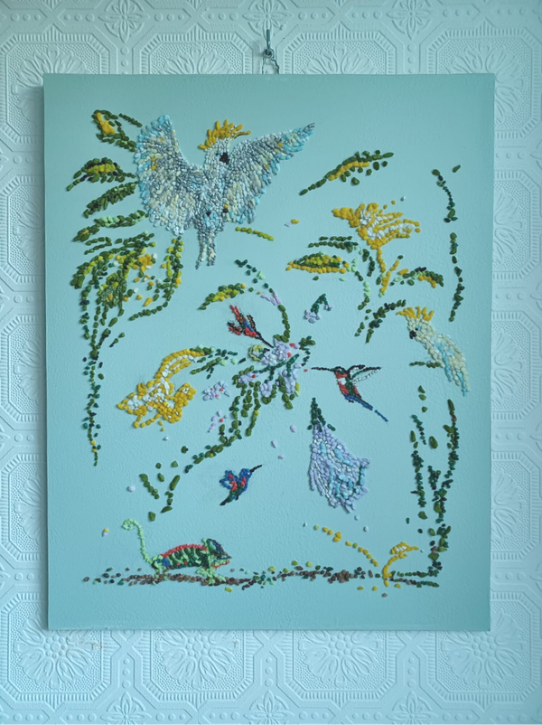 Botanisch schilderij, modern kleurrijk