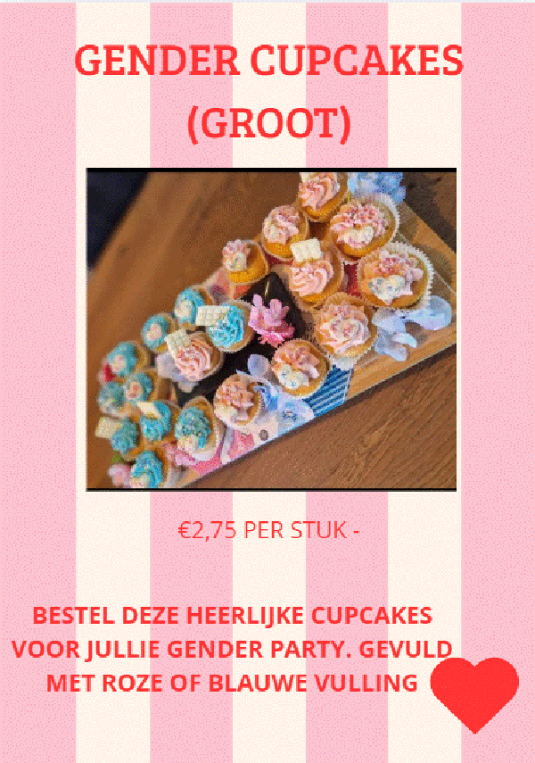 Gender cupcake "groot"