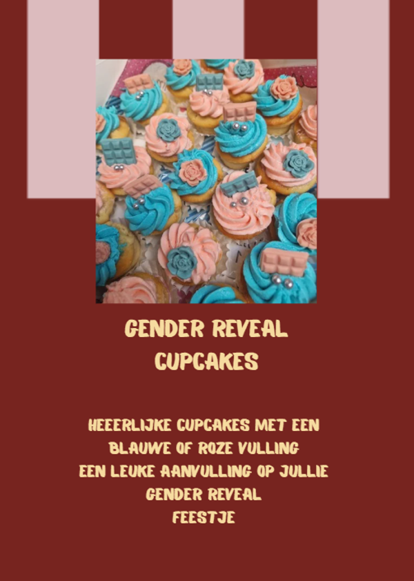 Gender reveal cupcakes
