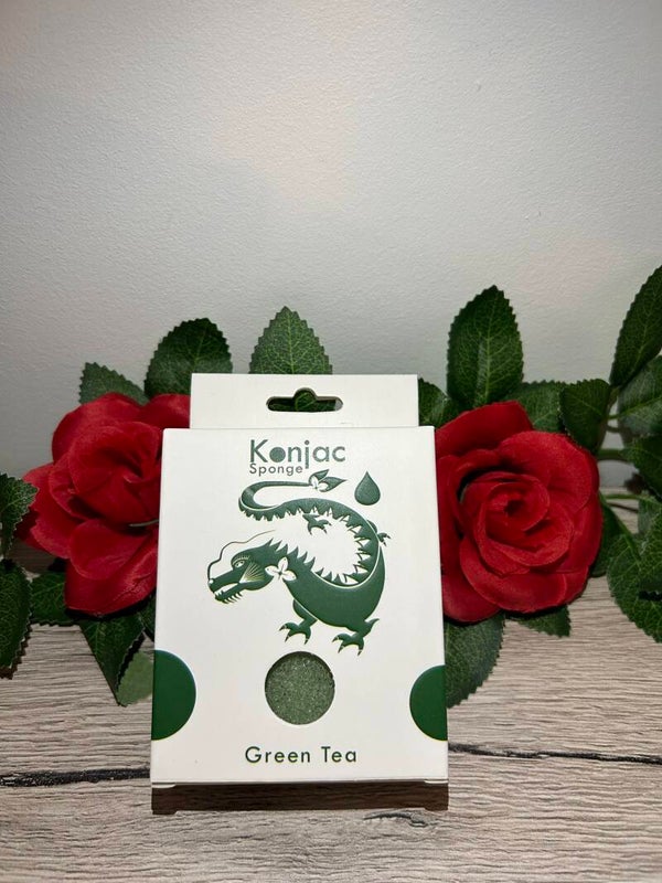 Éponge Konjac : Thé vert (Protectrice)
