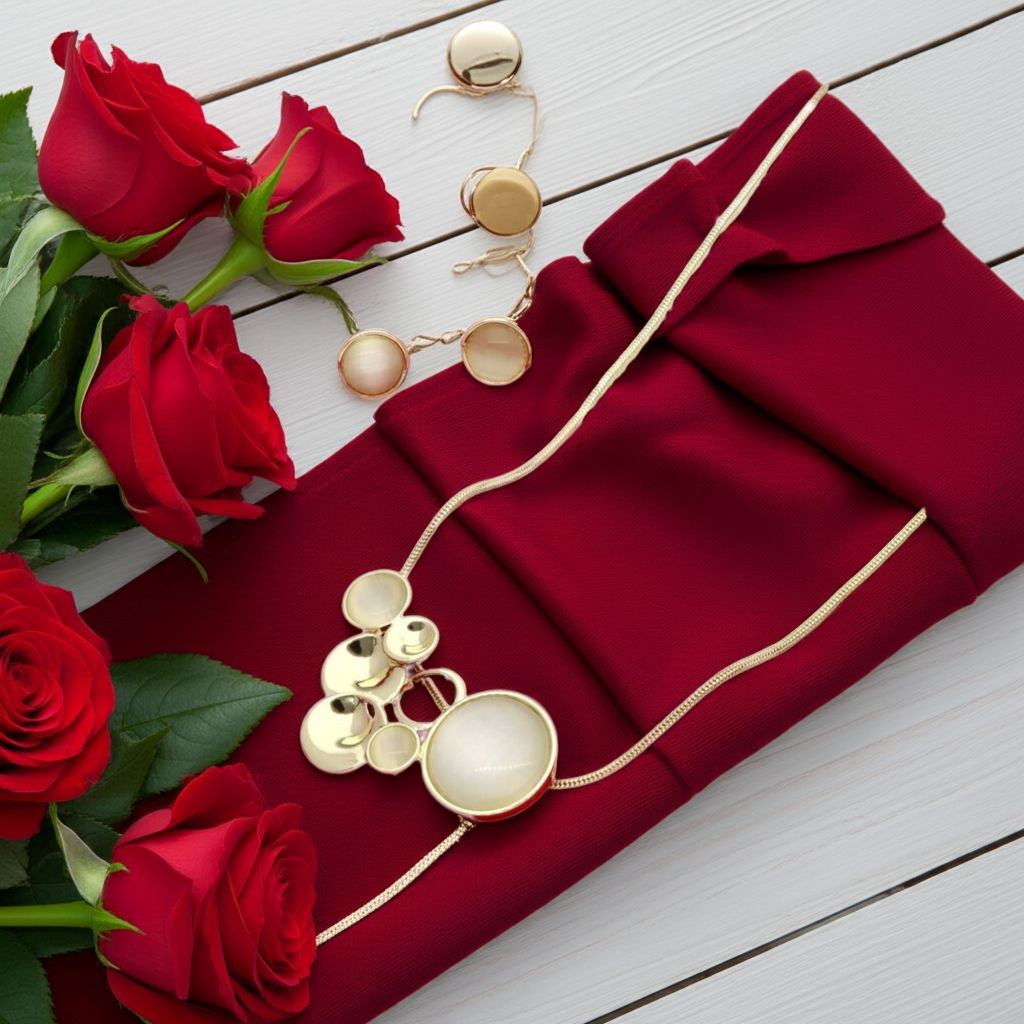 Elegancki komplet biżuterii BUBBLES z kwarcem