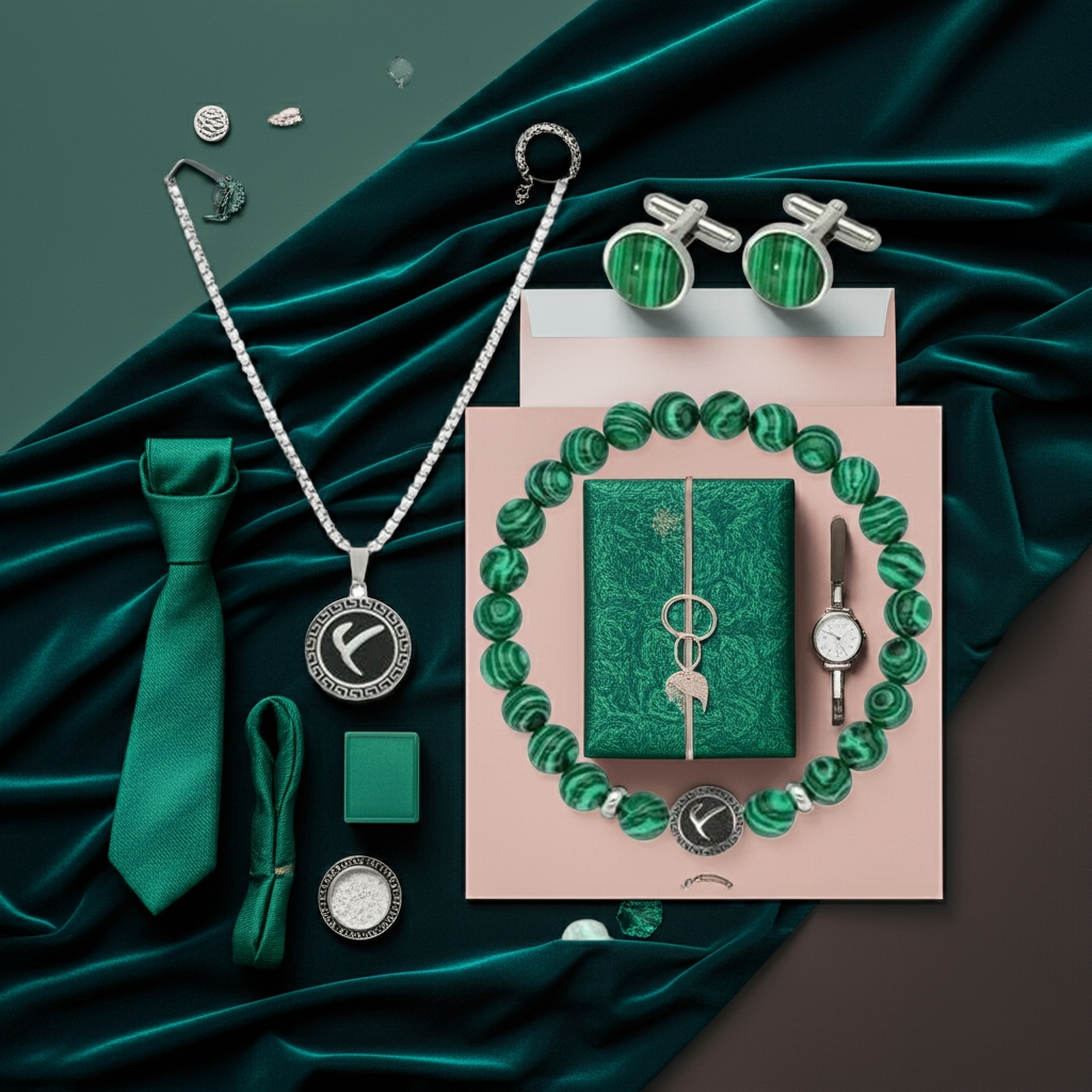 Ekskluzywny zestaw męskiej biżuterii – stal szlachetna i kamienie naturalne