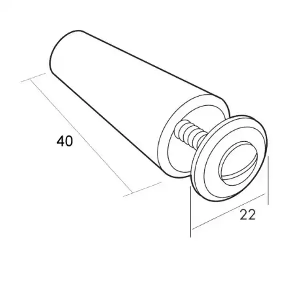 Tope de plástico con arandela y TORNILLO DE ACERO INOXIDABLE.