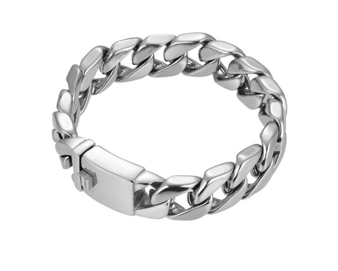 Stoere herenarmband RVS 18-20 cm