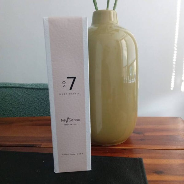 Diffuser 100ml 7 Musk Cassis. Merk MySenso uit Italië.