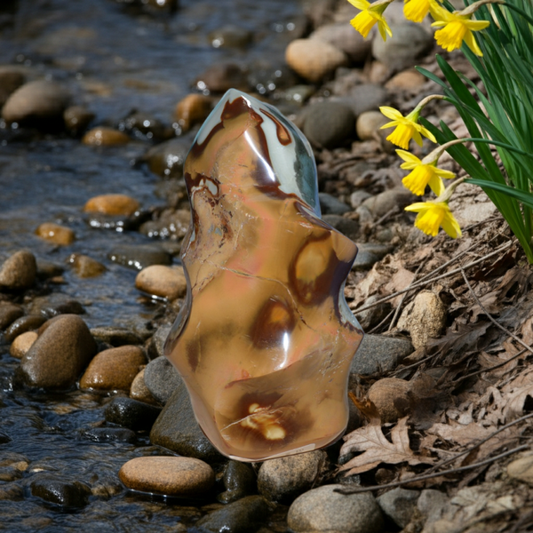 Polychroom Jaspis 745 gram 9x14hoog en 6cm dik