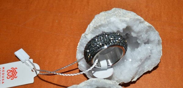 Ring Medusa RVS en zirkonia’s maat 18