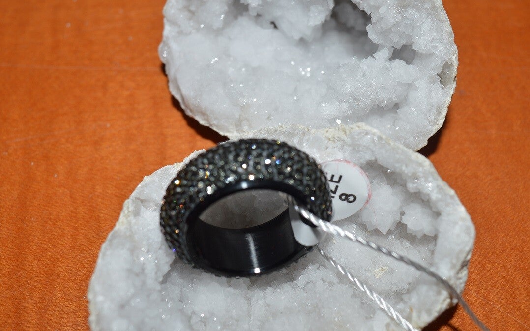 Ring Medusa zwart RVS en zirkonia’s maat 18