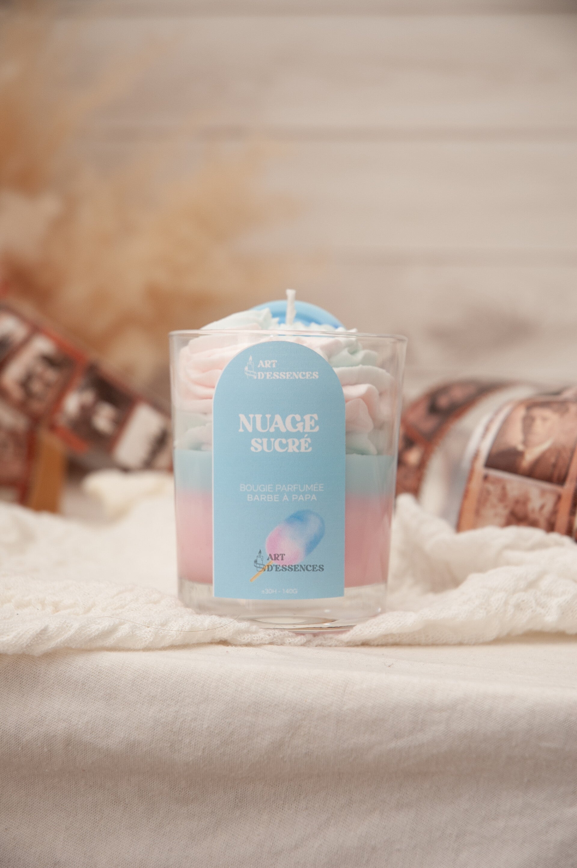 Bougie parfumée Barbe à Papa – Nuage Sucré