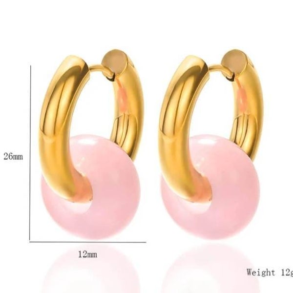 hoops pink stone