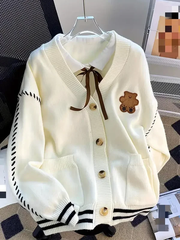 Damen Strickjacke mit V-Ausschnitt