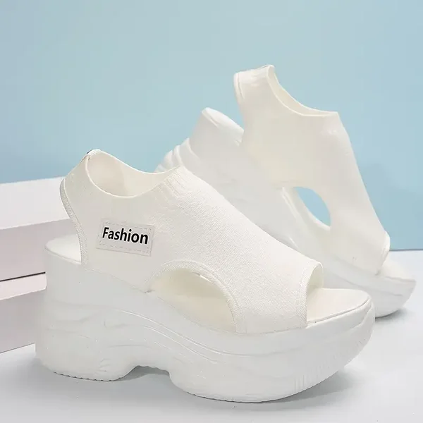 Einfarbige Freizeitsandalen für Damen