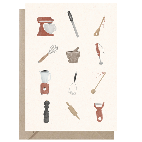 Ansichtkaart | In de keuken