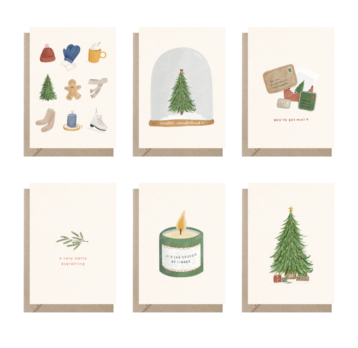 Kerstkaartenset | 6-delig
