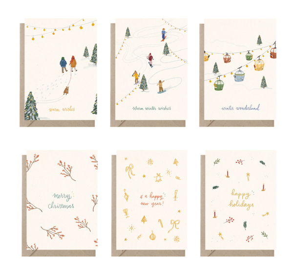 Kerstkaartenset | 6-delig