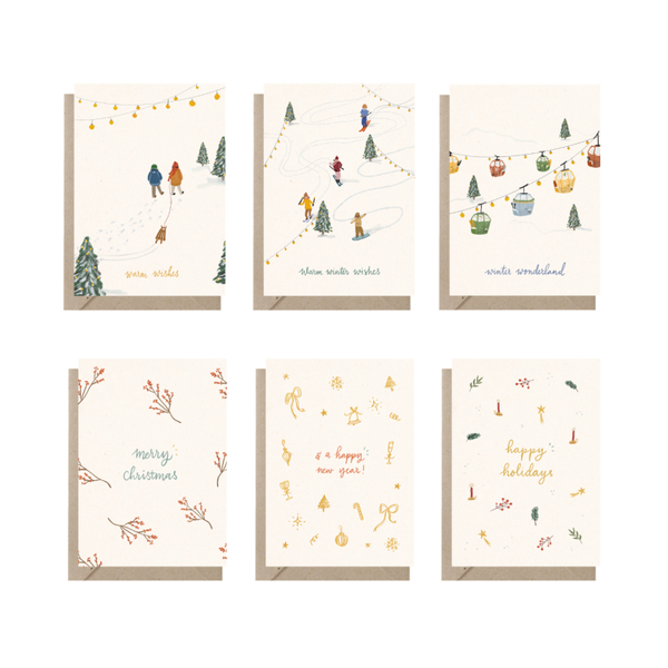 Kerstkaartenset | 6-delig
