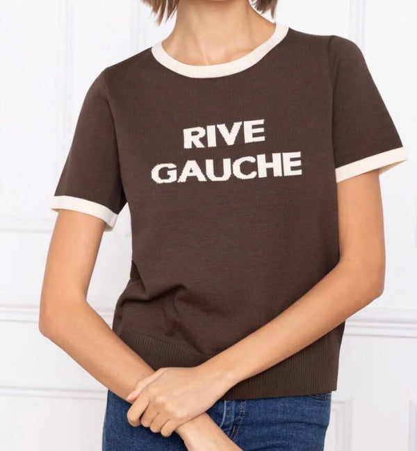 Pull court Rive Gauche chocolat