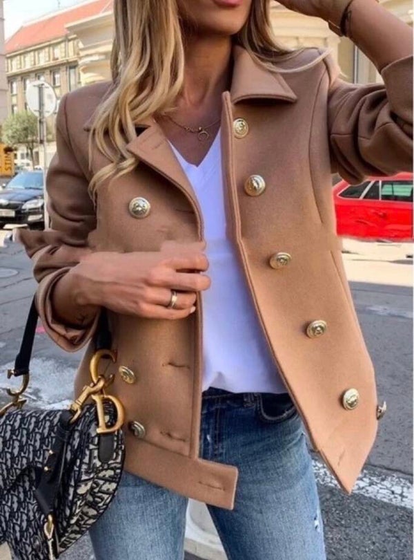 Caban tendance boutons dorés